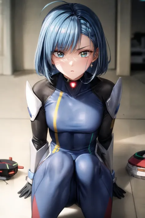 1girl wearing a camouflage jumpsuit adorned with neon accents that glow under neural activation. Outfit is lightweight yet reinforced. Eyes are highlighted with metallic or glowing hints, enhancing her sharp, calculated gaze, typical of 90s anime. Hair is styled in a practical yet stylish short, jagged cut, with color streaks that coordinate with her suit. Heavy-duty combat boots, designed for speed and stability. Accessories are subtle but functional, including a neural-link choker that connects seamlessly with her tactical gear, enhancing her connectivity and response times without visible gadgets. ultra crisp 8K cinematic photo <lora:add_detail:0.99> <lora:DreamARTSDXL:1>