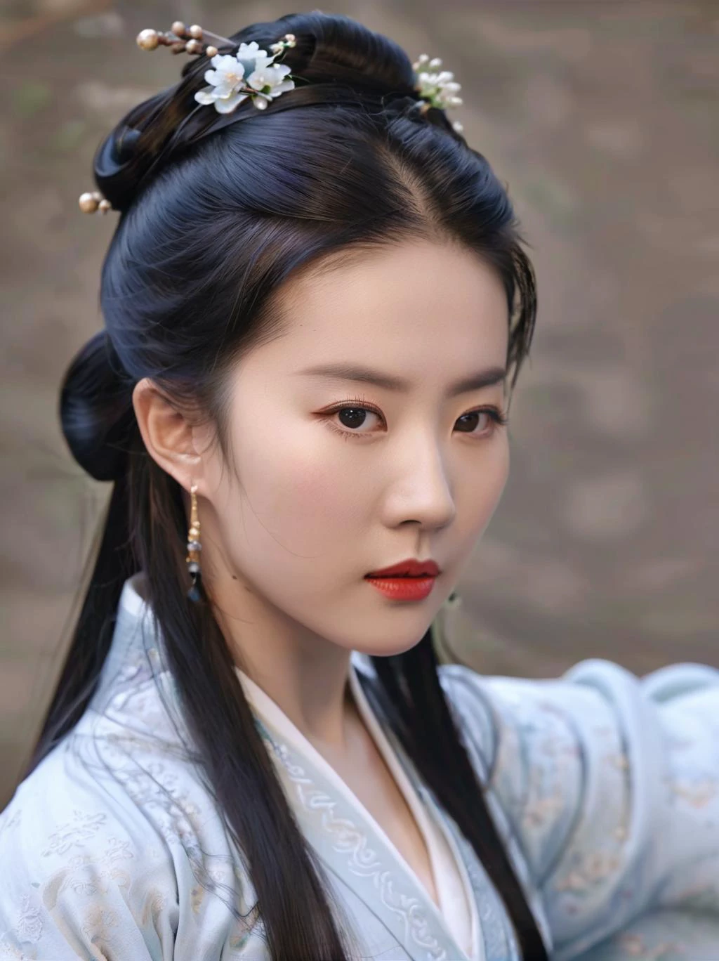 伤å¦-å亦è²,1girl,cleavage,large pectorals,hanfu,looking at viewer,
photography, highly detailed, sharp focus, trending on artstation, studio photo, intricate details,