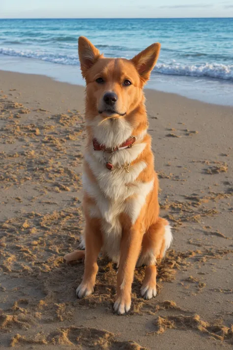 a photo of a dog on a beach