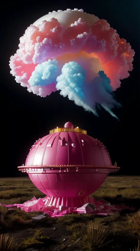 Pink colored <lora:BarbieCore:0.8> BarbieCore nuclear explosion, (shiny plastic:0.8), (pink plastic:0.9),<lora:LowRa:0.6>, Masterpiece, RAW photo, perfect lighting conditions