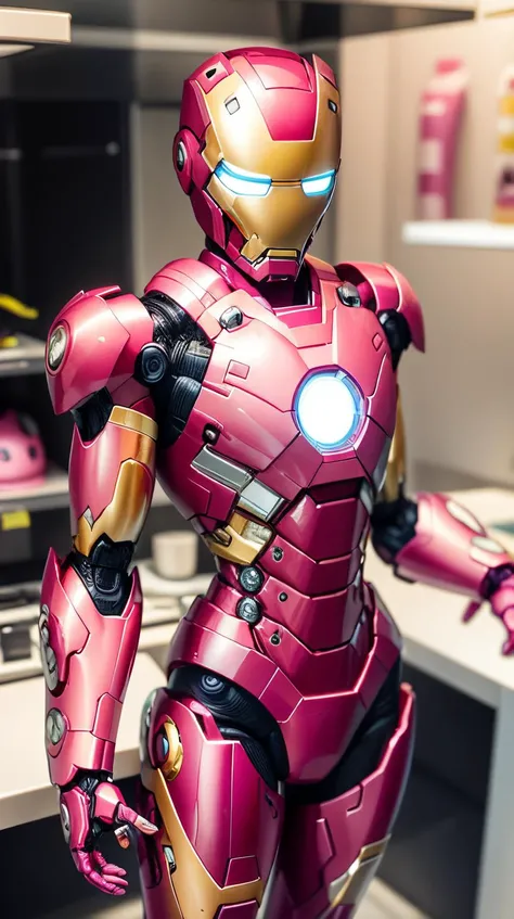 <lora:BarbieCore:0.8> BarbieCore Pink Lovely Iron Man suit, (shiny plastic:0.8), (pink and white:0.9), (pastel:0.85)