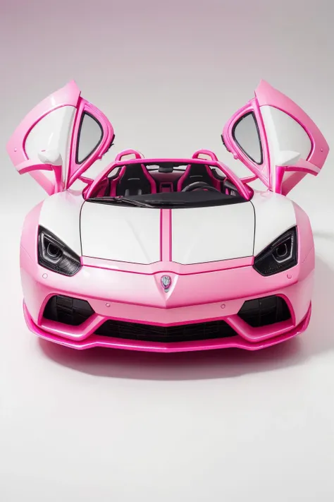 <lora:BarbieCore:0.8> BarbieCore, an exotic italian super car, sports car, V12 engine, (shiny plastic:0.8), (pink and white:0.9), (pastel:0.85)