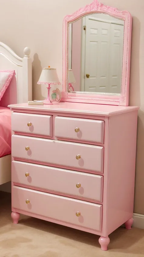 Pink colored <lora:BarbieCore:0.9> BarbieCore dresser, (shiny plastic:0.8), (pink plastic:0.9), (masterpiece:1.3) RAW photo