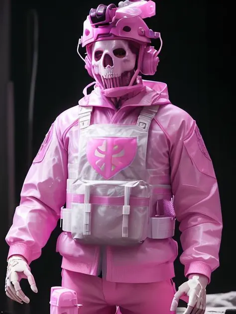 ghost <lora:BarbieCore:1> <lora:Ghost_nightwar:0.7>,pink clothes