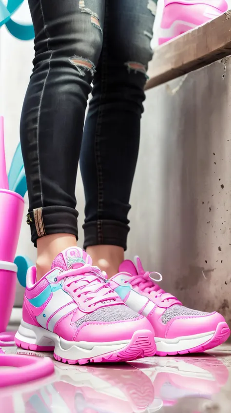 <lora:BarbieCore:0.8> BarbieCore Shoelace, (shiny plastic:0.8), (pink and white:0.9), (pastel:0.85)