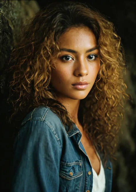 A stunning intricate full color portrait of a 18 year old beautiful woman,wearing ripped clothes, mad max movie set, dirty face, having fun, epic character composition,by ilya kuvshinov, alessio albi, nina masic,sharp focus, natural lighting, subsurface scattering, f2, 35mm, film grain , curly hair, portait, closeup, very detailed skin texture <lora:Draghixa:1>