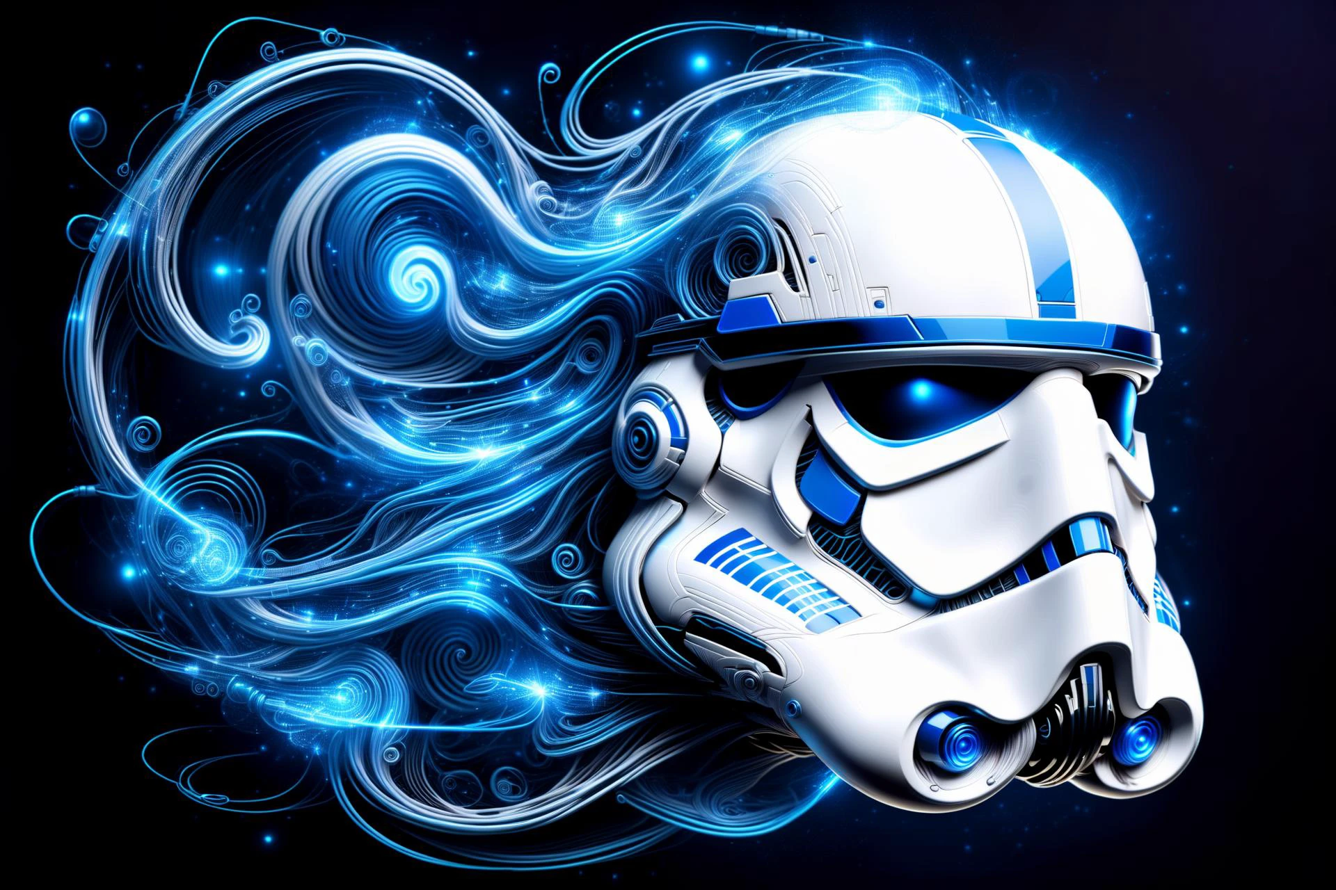 glowing blue and white 3d wireframe of the head of a stormtrooper, floating transluscent swirls of energy <lora:EnvyScifiWireframeXL01:2> <lora:DonMW15pXL:1> DonMW15pXL,, (masterpiece:1.2), best quality, (hyperdetailed, highest detailed:1.2), high resolution textures, <lora:EnvyBetterHiresFixXL01:1>
