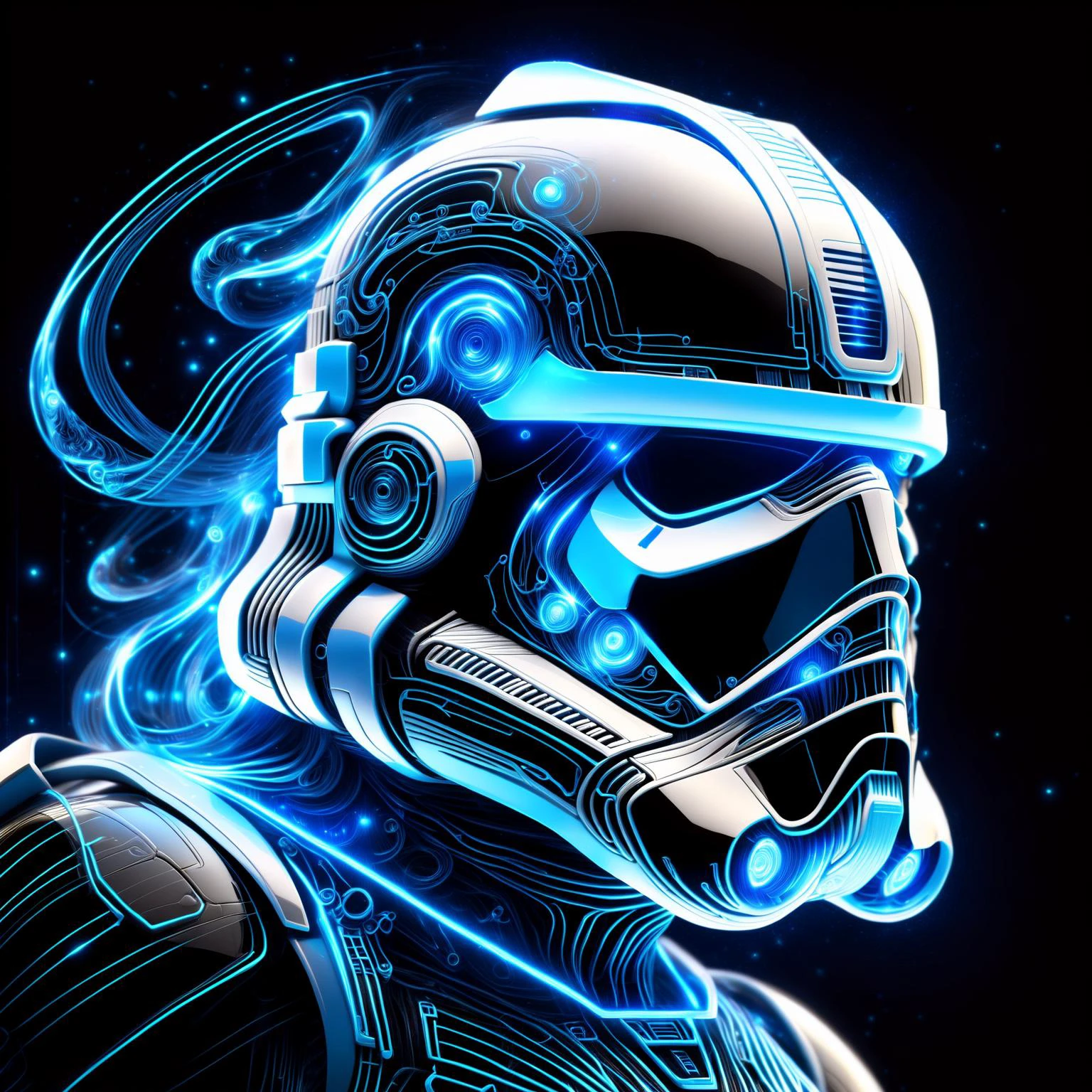 glowing blue 3d wireframe of the head of a stormtrooper, floating transluscent swrils of energy <lora:EnvyScifiWireframeXL01:2> <lora:DonMW15pXL:1> DonMW15pXL,, (masterpiece:1.2), best quality, (hyperdetailed, highest detailed:1.2), high resolution textures, <lora:EnvyBetterHiresFixXL01:1>