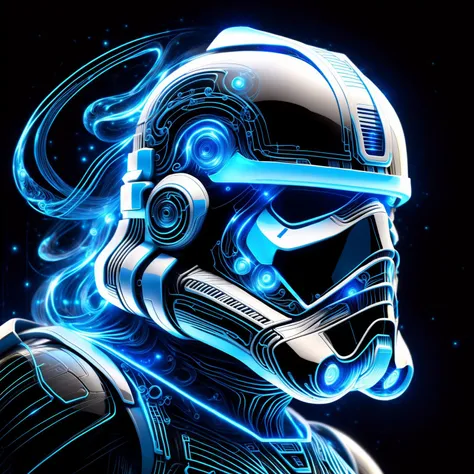 glowing blue 3d wireframe of the head of a stormtrooper, floating transluscent swrils of energy <lora:EnvyScifiWireframeXL01:2>  <lora:DonMW15pXL:1> DonMW15pXL,, (masterpiece:1.2), best quality, (hyperdetailed, highest detailed:1.2), high resolution textures, <lora:EnvyBetterHiresFixXL01:1>