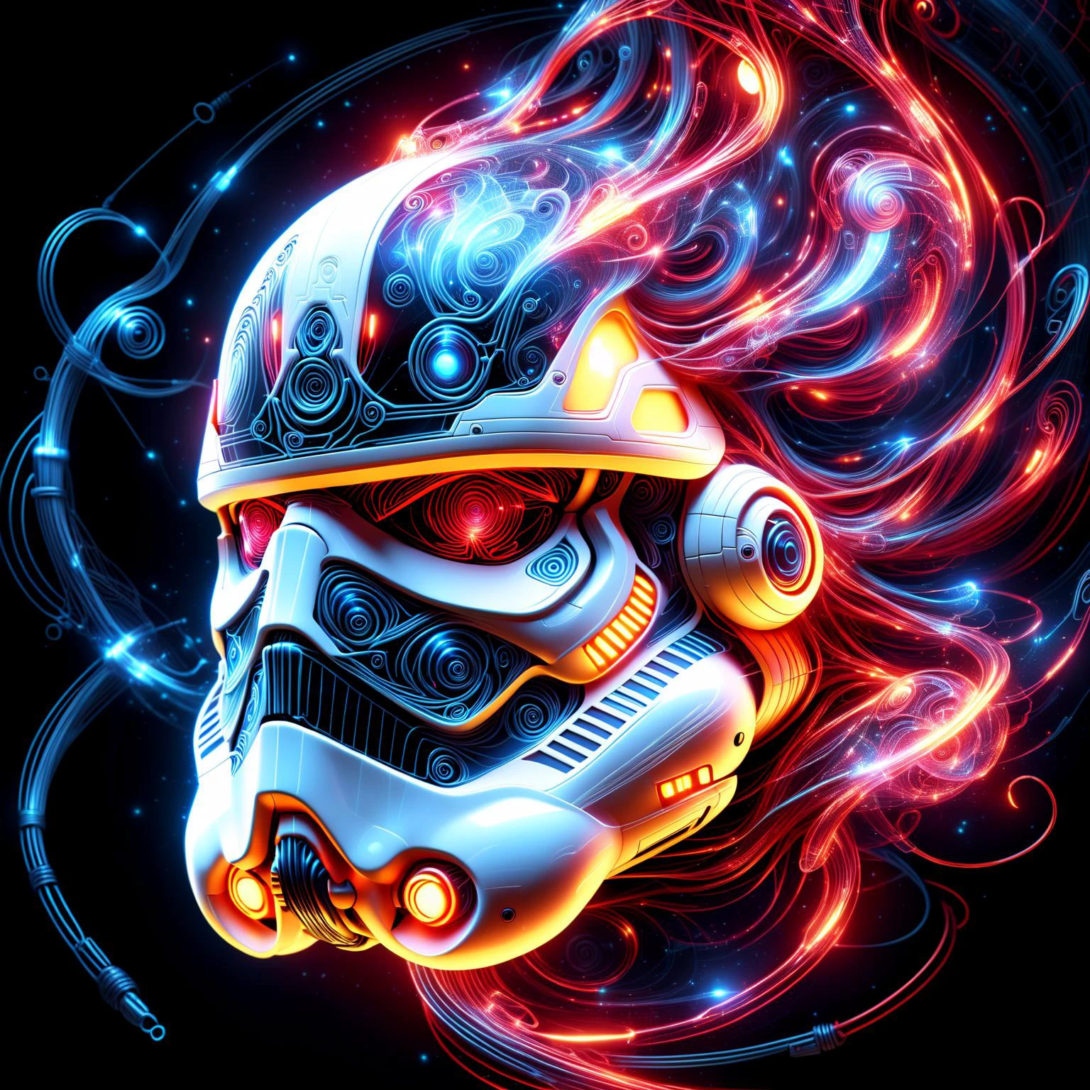 glowing red 3d wireframe of the head of a stormtrooper, floating transluscent swirls of energy <lora:EnvyScifiWireframeXL01:3> <lora:DonMW15pXL:1> DonMW15pXL,, (masterpiece:1.2), best quality, (hyperdetailed, highest detailed:1.2), high resolution textures, <lora:EnvyBetterHiresFixXL01:1>