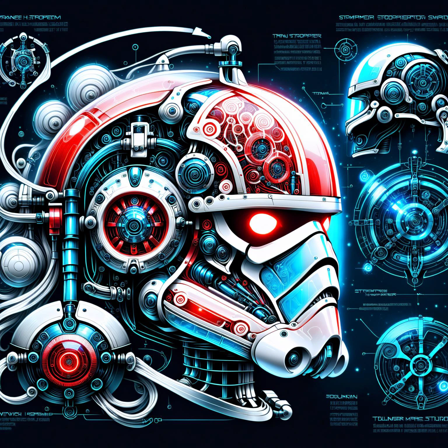 glowing red 3d wireframe of the helmet of a stormtrooper, floating transluscent swirls of energy <lora:EnvyScifiWireframeXL01:3> <lora:Elemental Wisps:1> DonMW15pXL, <lora:Da_Vinci-000008:1> Biomech, ink drawing, anatomical, Da_Vinci, vitruvian, science fiction, machine, mechanical parts, (masterpiece:1.2), best quality, (hyperdetailed, highest detailed:1.2), high resolution textures, <lora:EnvyBetterHiresFixXL01:1>