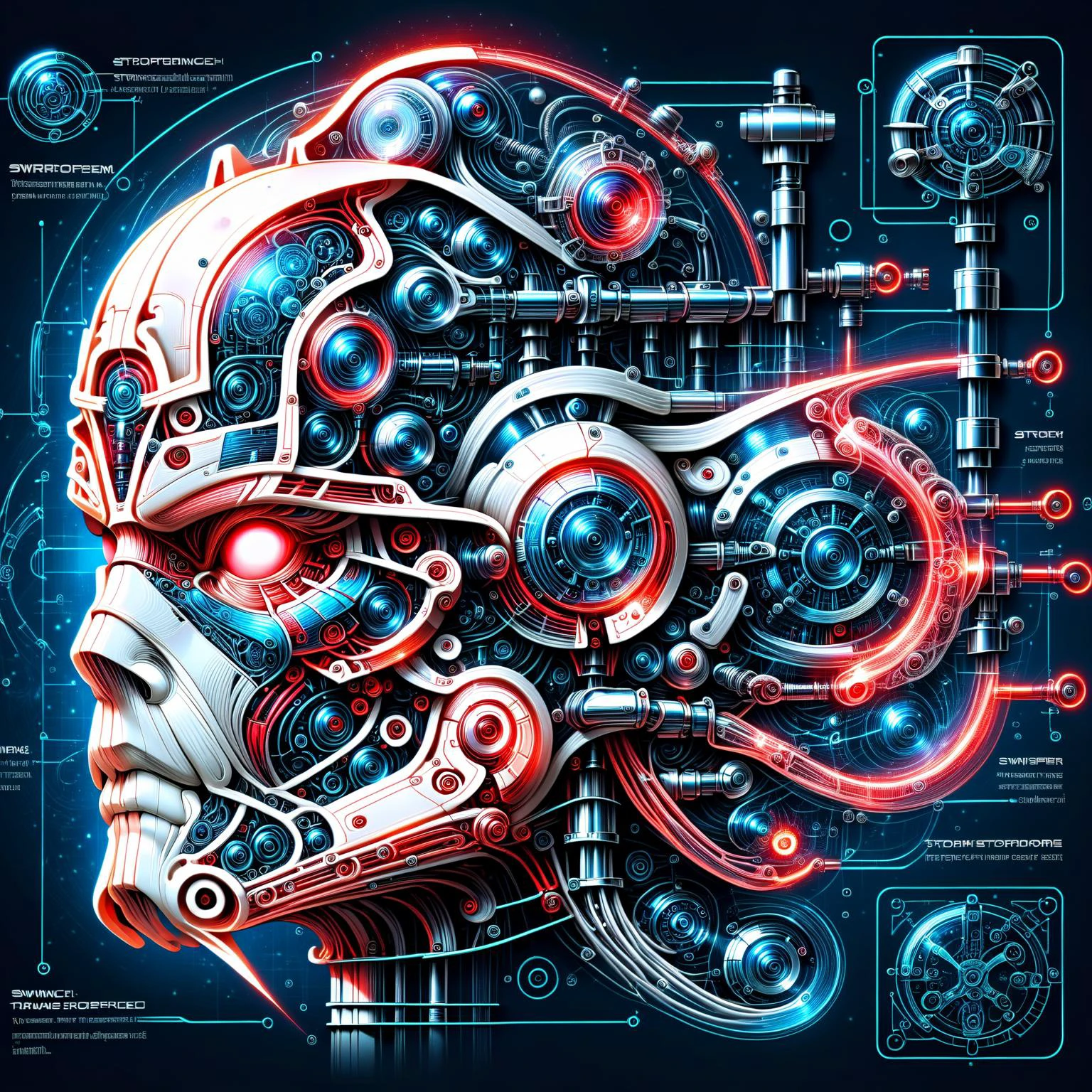 glowing red 3d wireframe of the head of a stormtrooper, floating transluscent swirls of energy <lora:EnvyScifiWireframeXL01:3> <lora:DonMW15pXL:1> DonMW15pXL, <lora:Da_Vinci:1> Biomech, ink drawing, anatomical, Da_Vinci, vitruvian, science fiction, machine, mechanical parts, (masterpiece:1.2), best quality, (hyperdetailed, highest detailed:1.2), high resolution textures, <lora:EnvyBetterHiresFixXL01:1>