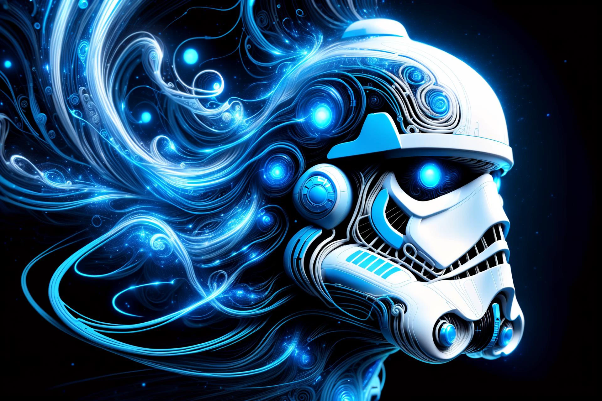 glowing blue and white 3d wireframe of the head of a stormtrooper, floating transluscent swirls of energy <lora:EnvyScifiWireframeXL01:2> <lora:DonMW15pXL:1> DonMW15pXL,, (masterpiece:1.2), best quality, (hyperdetailed, highest detailed:1.2), high resolution textures, <lora:EnvyBetterHiresFixXL01:1>