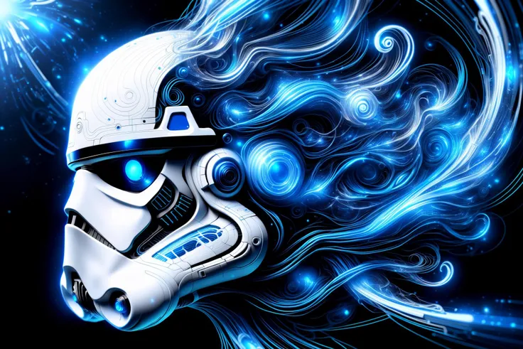 glowing blue and white 3d wireframe of the head of a stormtrooper, floating transluscent swirls of energy <lora:EnvyScifiWireframeXL01:2>  <lora:DonMW15pXL:1> DonMW15pXL,, (masterpiece:1.2), best quality, (hyperdetailed, highest detailed:1.2), high resolution textures, <lora:EnvyBetterHiresFixXL01:1>