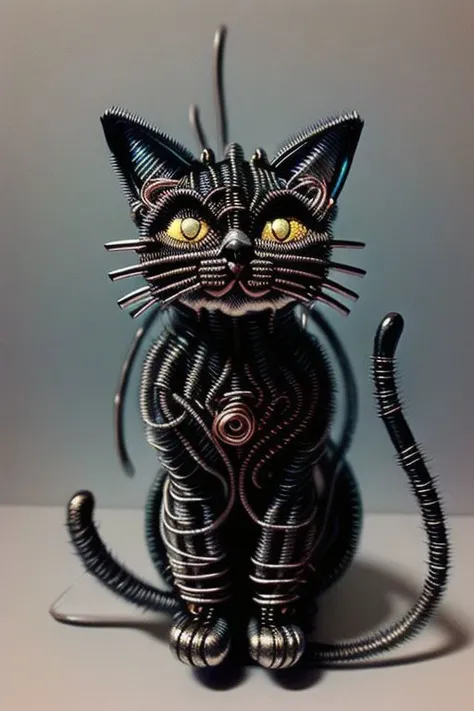 ((((wire cat, wire world, all objects are made of wire))))),
masterpiece, best quality, highly detailed, clarity, elegant, lots of details, very high resolution, contrast,  filigree, emotional, touching