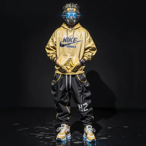 1boy,(muscular:1.1),(helmet:1.2),(glowing eyes:1.3),<lora:Jack_Cooper-000014>,hip-hop style, baggy pants, oversized hoodies, gold chains, snapback hats, high-top sneakers, bold prints,nike,