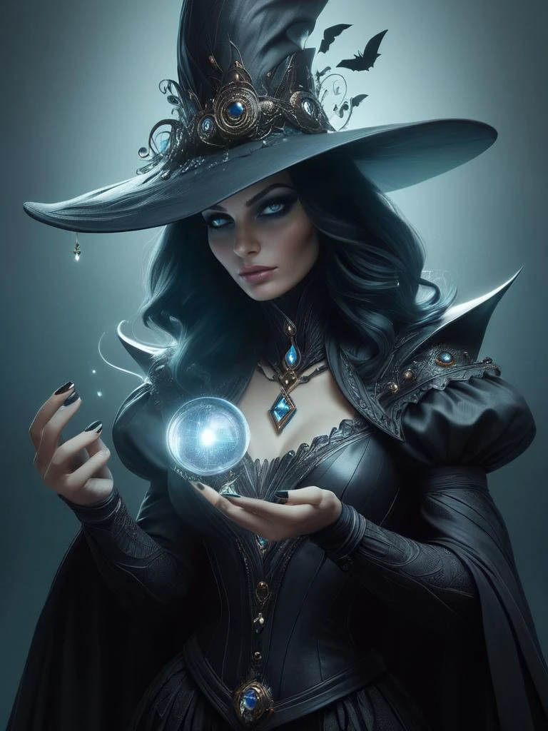 award winning photograph of a witch with mystical powers made of ObsidianJJ in wonderland, magical, whimsical, fantasy art concept, steampunk, intricate details, best quality, masterpiece, ultra sharp, hyper realistic, realism, <lora:ObsidianJJ:0.8>