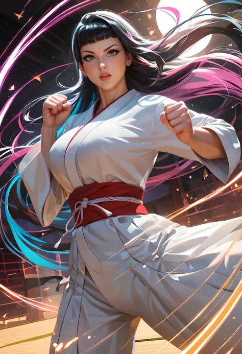 score_9, score_8_up, score_7_up,
beautiful aesthetic, very intricate, high quality details,
vibrant, highly detailed, award-winning, professional,
1girl, mature female,
martial arts, master dojo uniform,
fighting stance, clenched hands,
wide-eyed, focused,
dojo, cowboy shot
<lora:Smooth_Mix:0.8>, ultra realistic, masterpiece, high detailed skin