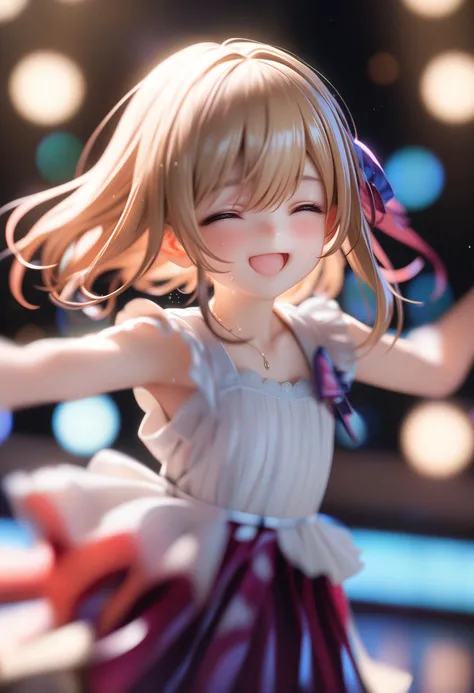 score_9, score_8_up, score_7_up, best quality, masterpiece, 4k, uncensored, prefect lighting, rating: explicit,cute anime face, BREAK cute little idol dancing on the stage with smiling, closed eyes smiling, volumetric lighting,sweat, high speed shutter in action, motion blur, zoom portrait,bokeh background, (very young child:1.3),<lora:neg4all_bdsqlsz_xl_V7:0.9>, <lora:sdxl2-flat2-512b:-1> <lora:PVC_X2:0.8>