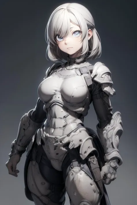 3dmm,Gray clay style,(ultra-detailed:1.3), (illustration:1.2), (disheveled hair, beautiful detailed eyes)1.1, (high resolution),
(solo), (1 girl),medium breasts,armor, suit, edgHalo_armor,
, standing, Grayscale,
simple background,
<lora:hairdetailer:0.6> <lora:more_details:0.5> <lora:GrayClay_V1.5:1> <lora:edgHaloArmors:0.8>