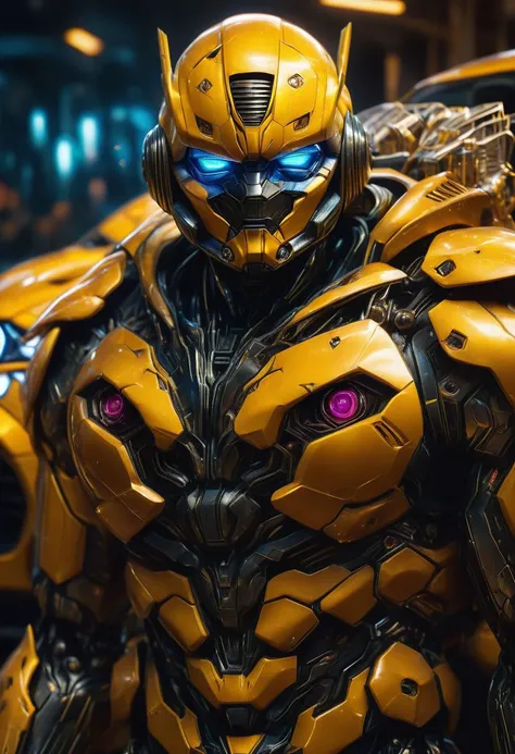 bumblebee transformers, photography, highly detailed, 8K, HDR, photorealism, naturalistic, lifelike, raw photo,H effect,real_booster