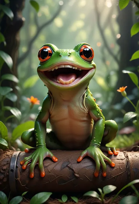 ASCII Masterpiece, (cosy), (ultra high res, mj,best quality,highly detailed:1.5),(cinematic),(volumetric lighting, volumetric shadows:1.5),Amazing, (8k details),(photorealistic:1.4), (warm lighting,ray tracing,dynamic lighting:1.5
a green frog who gives a contagious, open-mouthed, full-throated laugh. This should be a ((masterpiece)) with a ((best_quality)) in ultra-high resolution, both ((4K)) and ((8K)), incorporating ((HDR)) for vividness. It uses a ((Kodak Portra 400)) lens for timeless, professional quality. Emphasizes a ((blurred background)) with a touch of ((bokeh)) and ((lens flare)) for an artistic effect. Enhance ((vibrant colors)) for a vivid look. Make sure the photograph is ((ultra-detailed)) and shows ((absurd)) details. Pay special attention to capturing the ((beautiful face or head)) of the subject. The goal is to create a ((professional photograph)) that is visually stunning and technically excellent.