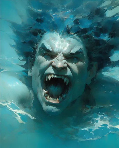sea monster, homer simpson, ,Epic masterpiece, challenge winner, the most spectacular art ever created, splash. detailed, 8k hdr,