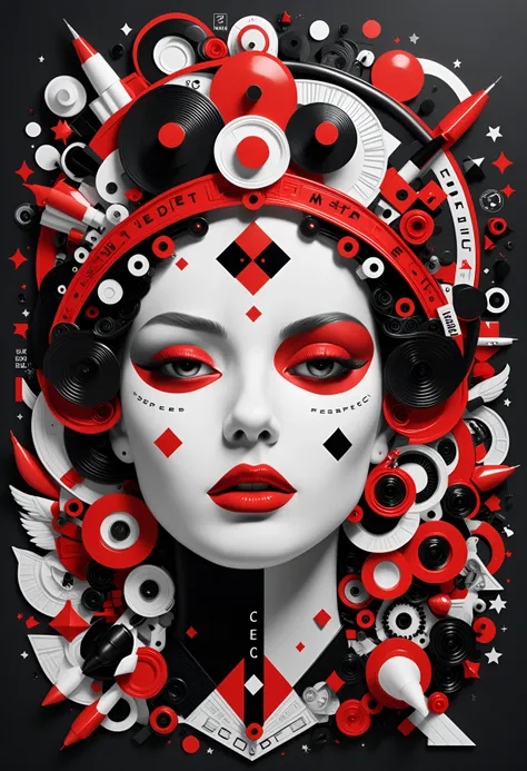 create something completely stupid in a very clear and simple design, using red and black colours, (and don't forget to add a small piece of beauty and (real fun):1.2), sarcasm and really every kind of evil cliché, (masterpiece of unconventional Art:1.2), highest quality, 32k, intricate details,, <lora:sdxl_add-detail-xl>, <lora:sdxl_xl_more_art-full_v1:0.8>, , , , ,