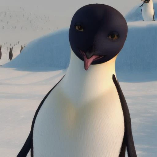 <lora:Gloria:0.7> female emperor penguin,
