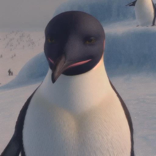 <lora:Gloria:0.7> female emperor penguin,