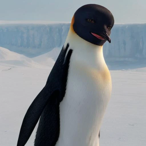<lora:Gloria:0.7> female emperor penguin,
