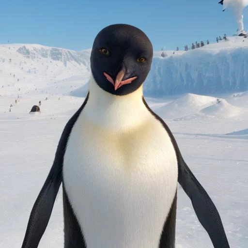 <lora:Gloria:0.7> female emperor penguin,