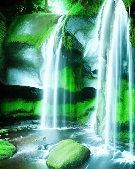 <lora:Narrow_waterfall_v1:0.7> ,landscape, falls, narrow waterfall, photorealistic, cinematic lighting, highres, rainbow