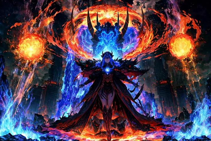 I am the principle of Fire, Destruction is my name, i am the molten, the inner fire of the earth, my magnet core spins it all, my face is the end of the universe.
Gather oh elements of Fire, breathe in the oxygen of life turn white in anger, turn blue for banishing the evil.
Destroy my Enemy with maximal prejudice. I am the Avatar of your doom and i will end your existence here and now. May your life end with this final judgement.
Apocalyptic Plasma Rain of Catastrophes!