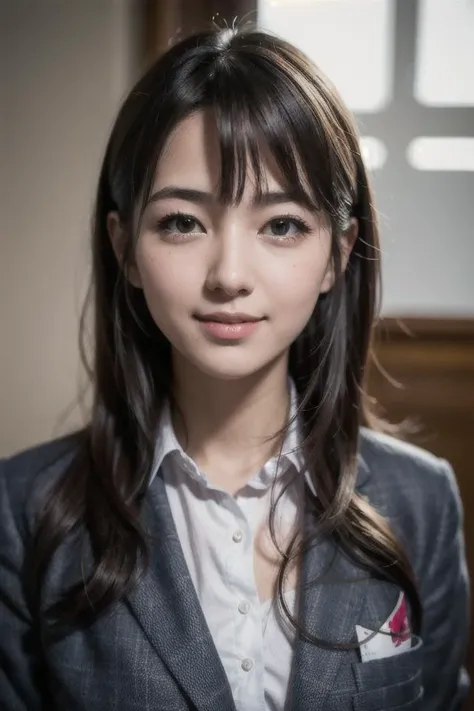 8k raw photo, best quality, masterpiece, realistic, ultra detail, photo realistic, high resolution,highres, smoother lighting,realistic lighting, Increase quality, best quality real texture skin, upper body, slender, cute face, smile, beautiful details eyes, 20yo, pretty, drill hair,school uniform,