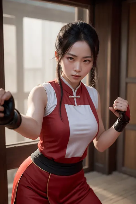 hong kong cinema kung fu heroine. traditional peasant garb. <lora:GoodHands-vanilla:1>