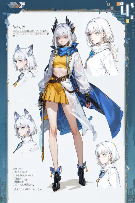 dal, beautiful, masterpiece, best quality, perfect lighting, <lora:reference sheet-model sheet:1> , reference sheet, model sheet, simple background, monster girl, weapon,