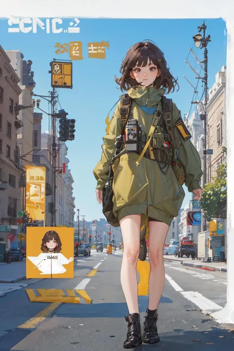 1girl, solo, militaryru, <lora:militarytyan:1>, sunlight, summer, brown hair, detailed, detailed background, masterpiece, referenceart, reference sheet, multiple views, <lora:reference sheet-model sheet:1> ,