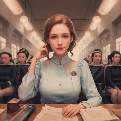 female, age 25,  sitting in a train, honey eyes, ((long ginger hair)), ((braid)), high cheek bones, round face, cute, highly detailed, sharp focus, stunningly beautiful, looking at camera, smile, sultry look, makeup, Grand Budapest
 <lora:Grand_Budapest_v1:0.7>