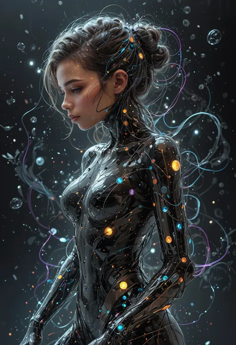 futuristic style fantastic girl in space
 <lora:ArtfullyME_SDXL__v1:0.5> Artme . sleek, modern, ultramodern, high tech, detailed