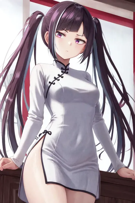 masterpiece, best quality, highres, 1girl yuki himeno twintails <lora:yuki_himeno:1> china dress