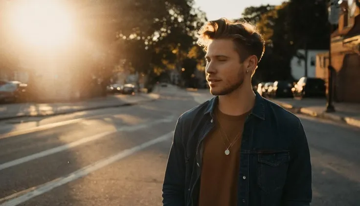 photo of  a man by Melissa Stemmer, golden hour lighting, sun glare, standing on the street  <lora:melissa-stemmer-1.0:1>