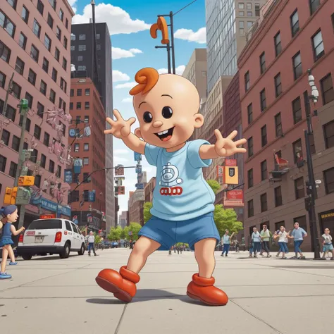 A professional photo of BambaBaby Dancing in the streets of new-york <lora:BambaBaby:1.0>
