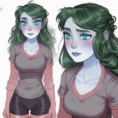 <lora:avasdemon3:1>,
avasdemon,
lineart, sketch, (masterpiece:1.1), (highest quality:1.1), (sharp focus:1.2), (looking at viewer:1.25), (colored:1.3), (sanpaku:1.1), (1girl:1.2), the braid haircut, ((by Jeremy Lipking:1.25), by Antonio J. Manzanedo, by (Alphonse Mucha:0.9) digital painting:1.1), 8k wallpaper, wide hips, (thigh gap:1.2), (western comic (style)), (a seductive smirk:1.2), (full face blush:1.25), (detailed face and eyes:1.25), (muscular:1.2), breasts,green hair, cool gray eyes, (gym uniform, thighhighs:1.15)