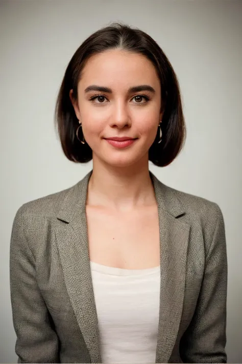 analog film photo solo, realistic, ((woman)), (((The Italian Bob Hairstyle, black hair:1.2))), (((Dopey, Wide-eyed, slack-jawed, and with a goofy expression.))), big smile, silver drop earrings, (((Structured_blazer:1.4),(Cropped_trousers:1.3),(Pointed-toe_flats:1.2),(Business_conference_background:1.4)))), ((light orange background:1.2)), ((Llford HP5 Plus)), PA7_Human-Likeness, <lora:PAseer-SD15-LCM Quick:1>, <lora:add_detail:0.2> <lora:add_sharpness:0.2> <lora:ZStyle_-_Photography_Style:.4> zstyle, <lora:IDM_-_Zoe:0.8> zoelevana, RAW candid cinema, 16mm, color graded portra 400 film, remarkable color, ultra realistic, textured skin, remarkable detailed pupils, realistic dull skin noise, visible skin detail, skin fuzz, dry skin, shot with cinematic camera . faded film, desaturated, 35mm photo, grainy, vignette, vintage, Kodachrome, Lomography, stained, highly detailed, found footage