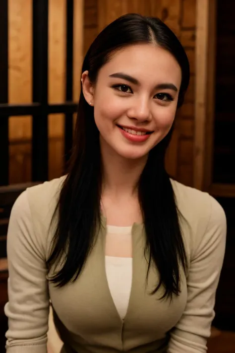 PA7_Human-Likeness, PA7_Photo, solo, realistic, (1girl), (asian) (woman), white skin, milky skin, detailed skin, (((Sculpted Waves))), (((grin512))), (((wearing military jacket, cargo pants, combat boots, dog tags))), (((70s style ski lodge: a cozy ski lodge in the mountains with wooden beams, a roaring fireplace, and guests in ski gear sipping hot cocoa))), analog style, skin pores, wrinkled skin, (film noise:1.1), <lora:epi_noiseoffset2:.2>, tan lines, (darkshot:1.1), stretch marks, (damaged film:1.1), warm color grading, taken with Canon CN-E 85mm T1.3 L F on Blackmagic Pocket Cinema Camera 6K Pro by Roger Deakins, <lora:IDM_-_Zoe:1> zoelevana<lora:PAseer-SD15-LCM Quick:1.0><lora:PAseer-SD15-LCM Quick:1.0>