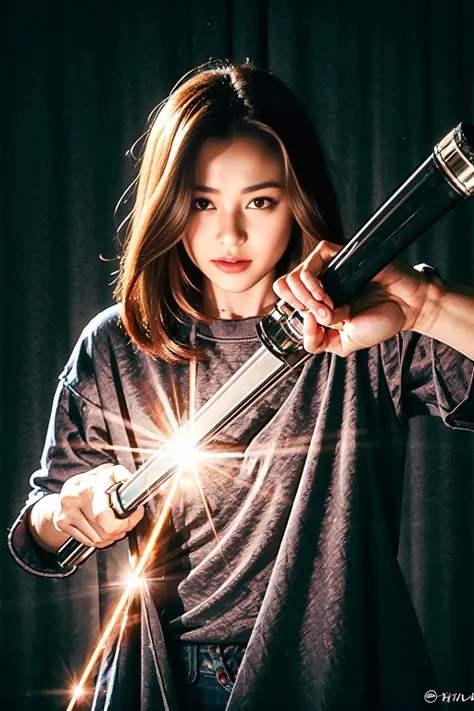 1girl, katana,drawing sword, kagurabachi, serious,,, perfect lighting, masterpiece, award-winning, best quality, reflective skin, highres, best quality, solo, outdoor, fighting, <lora:Kagurabachi:0.9>
