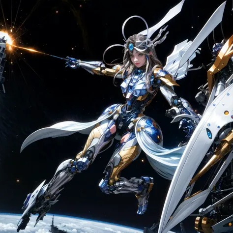 masterpiece,best quality,highres,ramius1,1girl,full-body,
Floating in with the universe,
<lora:add_detail:1>,
<lora:Belldandy:0.8> belldandy,facial_mark,
<lora:A-Mecha Musume_REN:1> mecha musume, mechanical parts, robot joints, headgear, full armor,