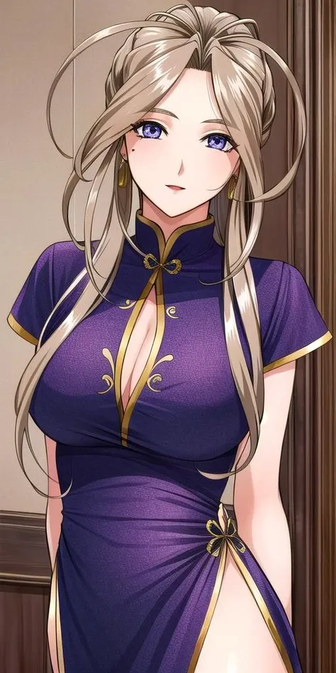 <lora:BelldandyV3:0.7>, belldandy, large breasts, standing, solo, china dress,, masterpiece, best quality, detailed face, detailed eyes, highres,
