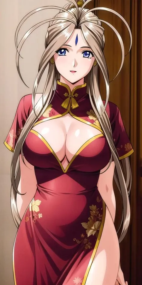 <lora:BelldandyV3:0.7>, belldandy, large breasts, standing, solo, china dress,, masterpiece, best quality, detailed face, detailed eyes, highres,